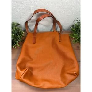 Mark and Graham Orange Leather Tote Bag